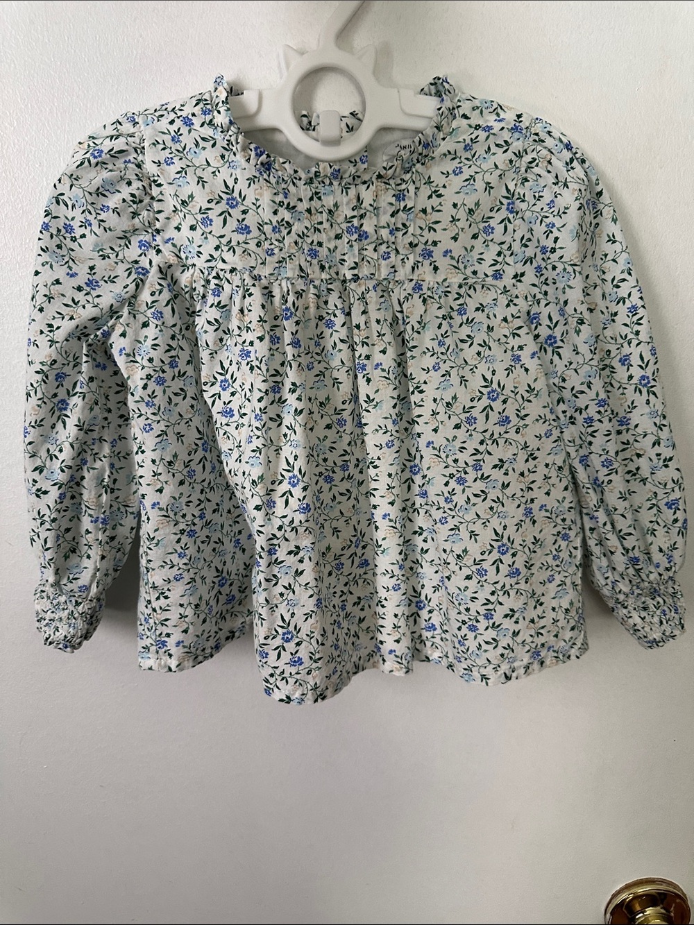 JANIE AND JACK | Toddler Girls White Floral Long-Sleeve Smocked Top